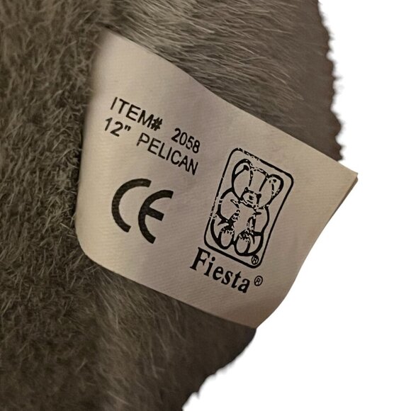 Rare Vintage Plush Pelican 12" by Fiesta Brown Grey Stuffed Bird Animal Toy - Picture 6 of 7